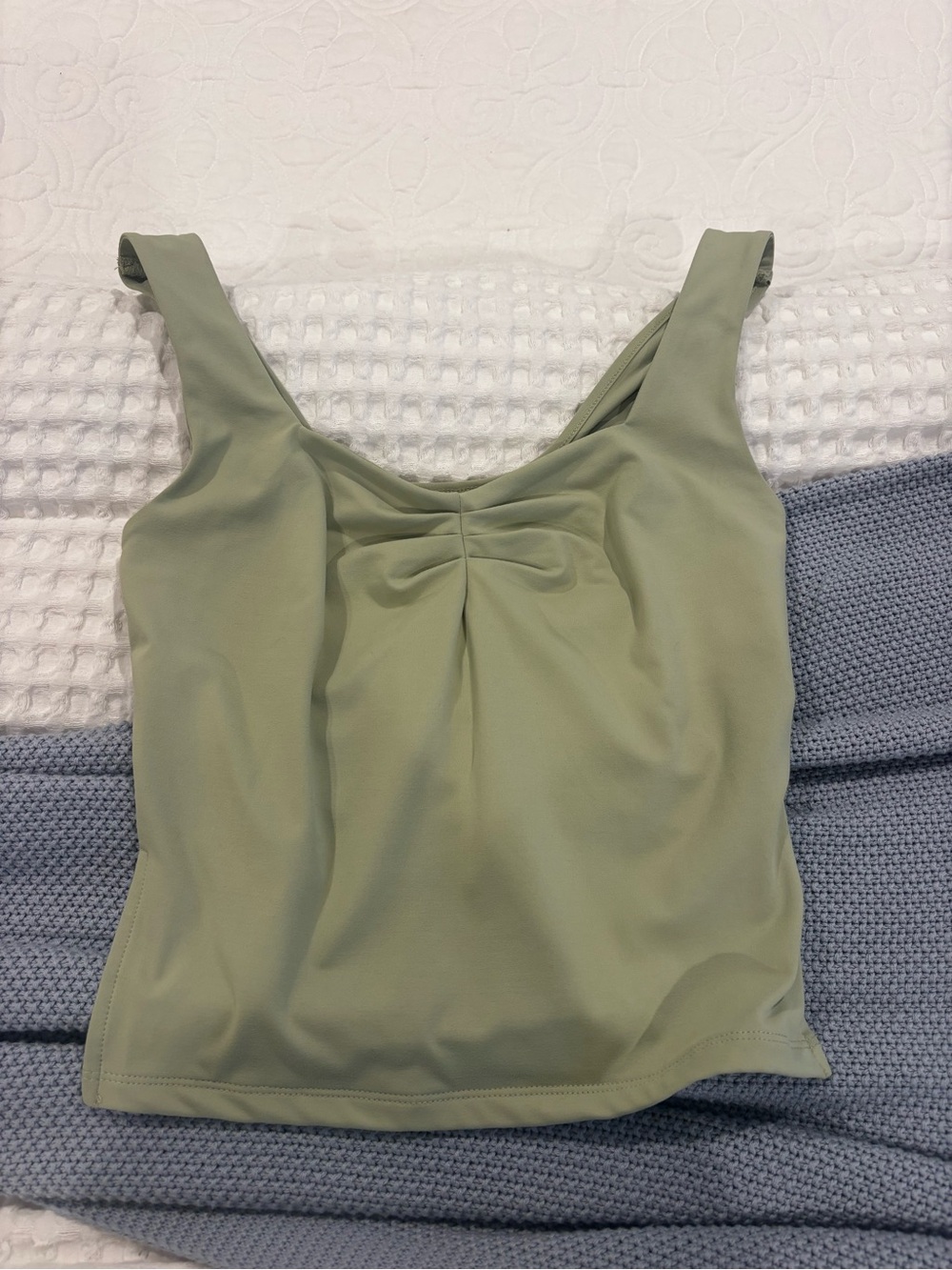 Amazon Sage Green Tank Top with Front Gather